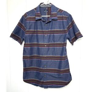 Roark Revival Mens XL Button‎ Up Shirt Striped Short Sleeve Casual Cotton Top